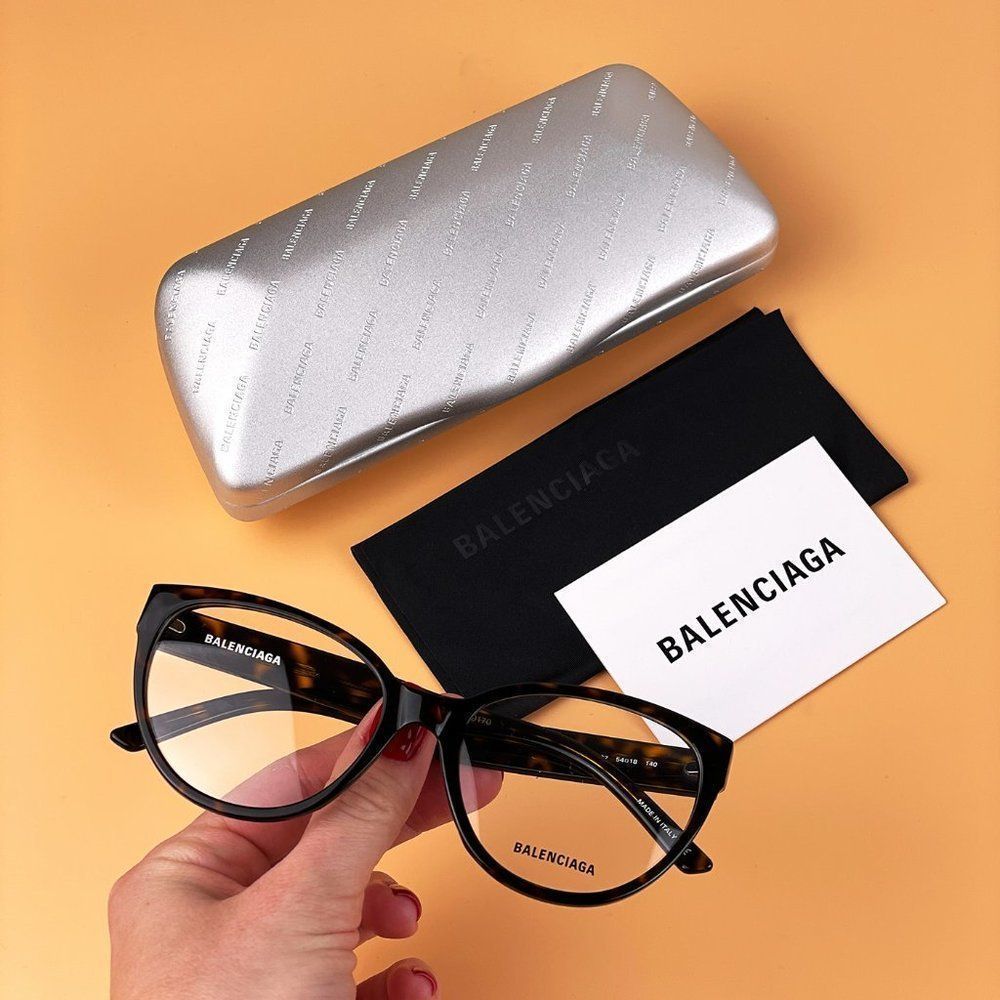 Balenciaga Everyday BB0064O 002 Eyeglasses Havana Gold Cat Eye Women - Picture 4 of 8